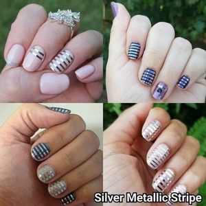 Jamberry Nail Wrap - Silver Metallic Stripe
